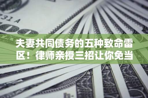 北京夫妻共同债务的五种致命雷区！律师亲授三招让你免当替罪羊